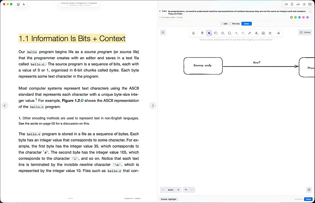 Drawing canvas on a highlight with Excalidraw tools